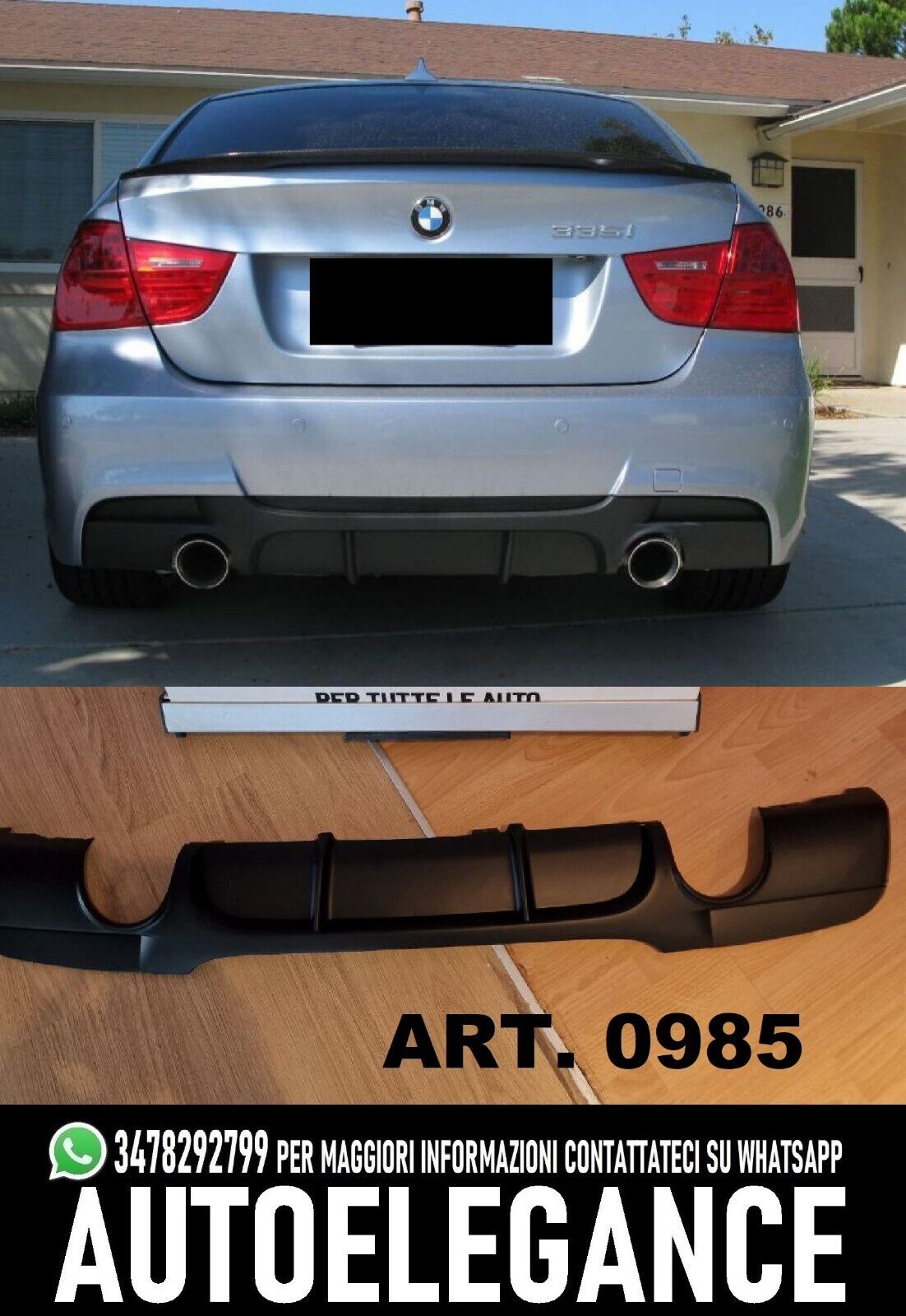 Diffusore posteriore stile Performance per Bmw E90 E91 paraurti posteriore  Lip Splitter con lampada 3 Ser 320i 320d 325d 330d 335i 05-12 Tuning -  AliExpress