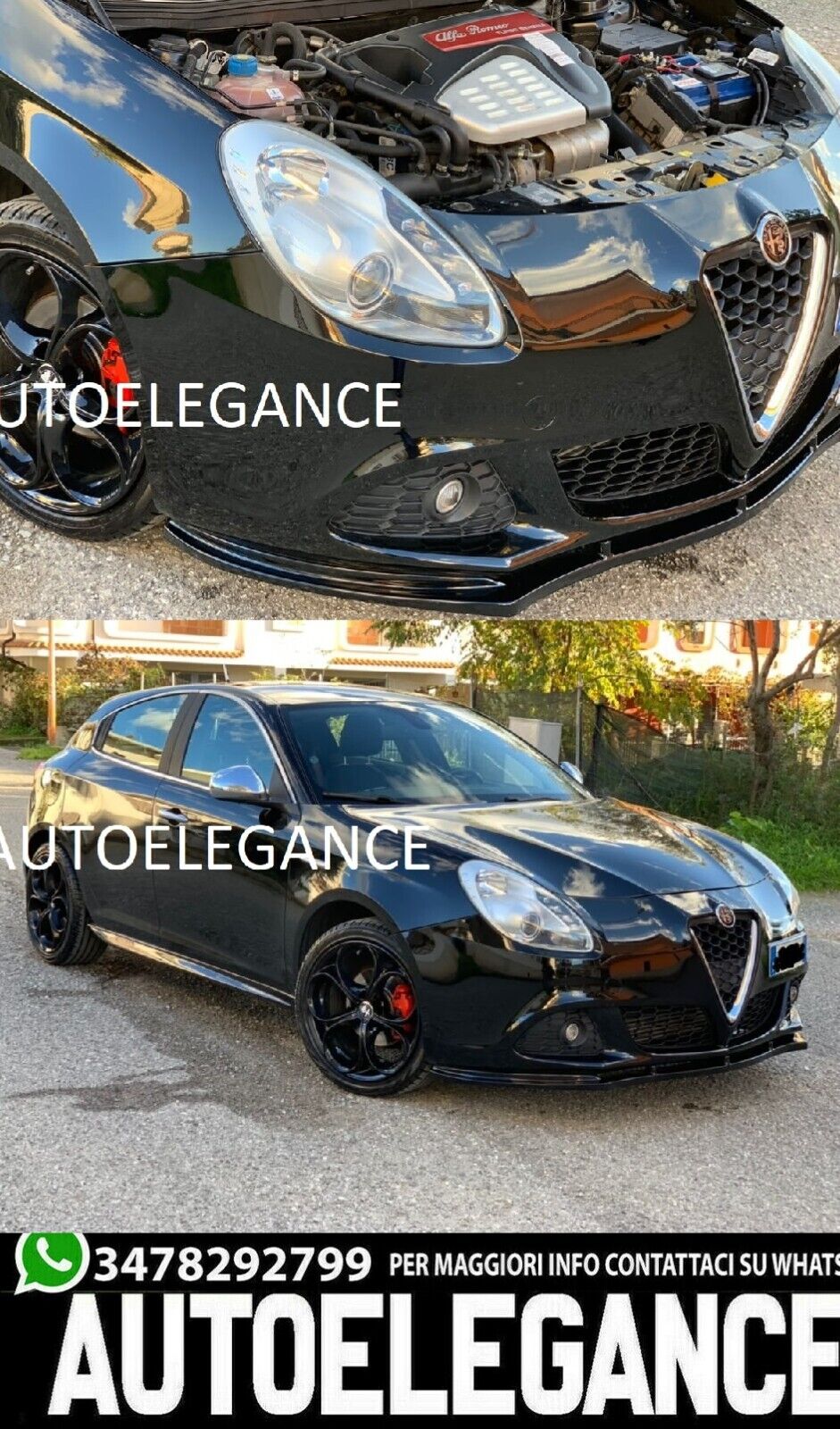 AUTOELEGANCETUNING - AUTOELEGANCETUNING - ALFA ROMEO GIULIETTA SPLITTER LIP  SPOILER SOTTO PARAURTI ANTERIORE ABS LAMA 0274