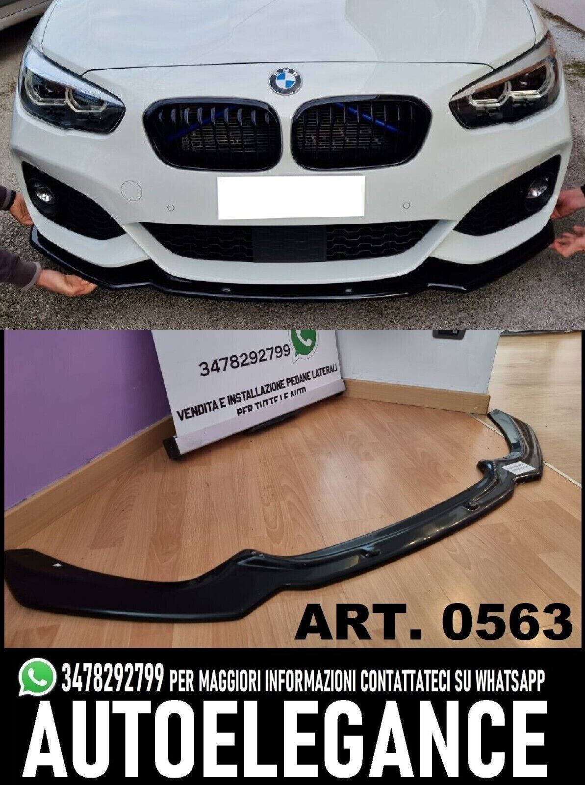 AUTOELEGANCETUNING - AUTOELEGANCETUNING - BMW SERIE 1 F20 F21 2015-2019  SPLITTER SOTTO PARAURTI ANTERIORE NERO LUCIDO M LO