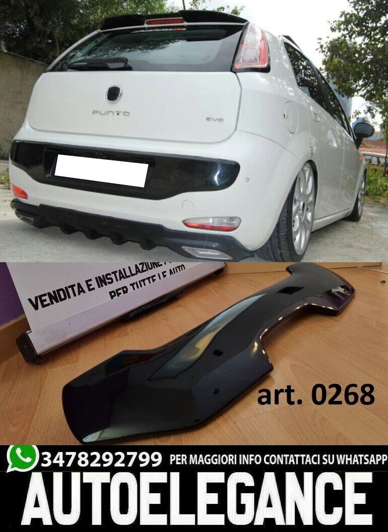 FIAT GRANDE PUNTO EVO LIP SPOILER PARAURTI ANTERIORE SPORT NERO