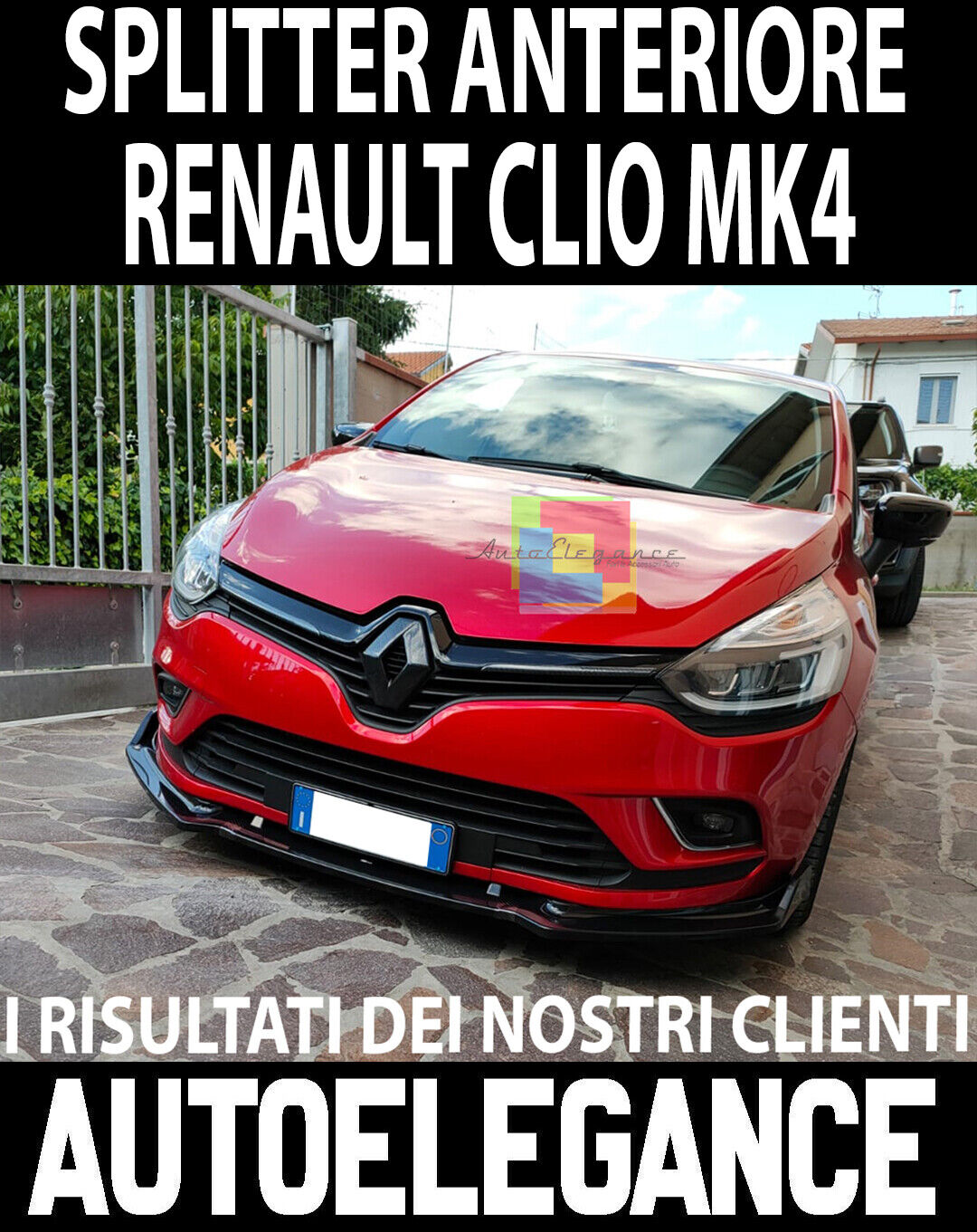 RENAULT CLIO 4 2012-2018 LAMA SOTTO PARAURTI ANTERIORE ABS SPLITTER -  Annunci Bari