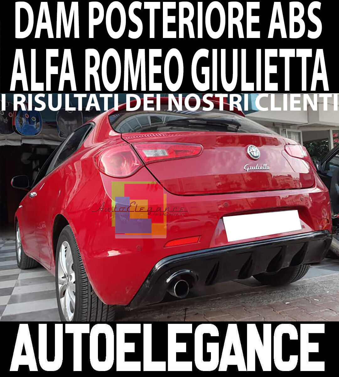 AUTOELEGANCETUNING - AUTOELEGANCETUNING - ALFA ROMEO GIULIETTA SOTTO  PARAURTI DAM DIFFUSORE SINGOLO SCARICO ABS / PLASTIC