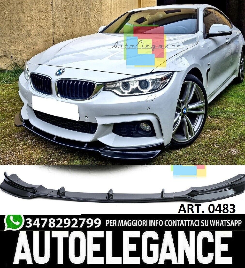 AUTOELEGANCETUNING - AUTOELEGANCETUNING - SPOILER SOTTO PARAURTI M SPORT  NERO LUCIDO SPLITTER BMW SERIE 4 F32 F33 F36 .