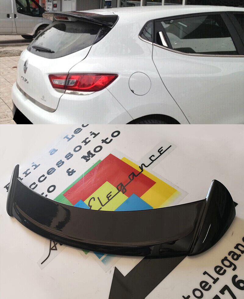 AUTOELEGANCETUNING - AUTOELEGANCETUNING - RENAULT CLIO 4 IV 2012-2019  SPOILER POSTERIORE SUL TETTO LOOK RS NERO LUCIDO