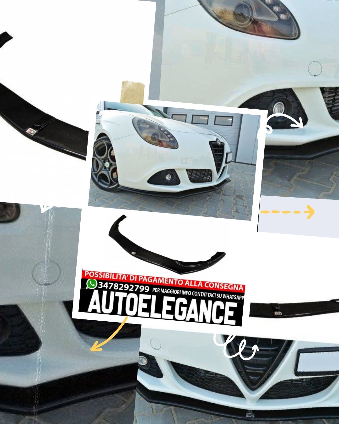 AUTOELEGANCETUNING - AUTOELEGANCETUNING - SPLITTER ANTERIORE V.1 adatto per ALFA  ROMEO GIULIETTA 2010