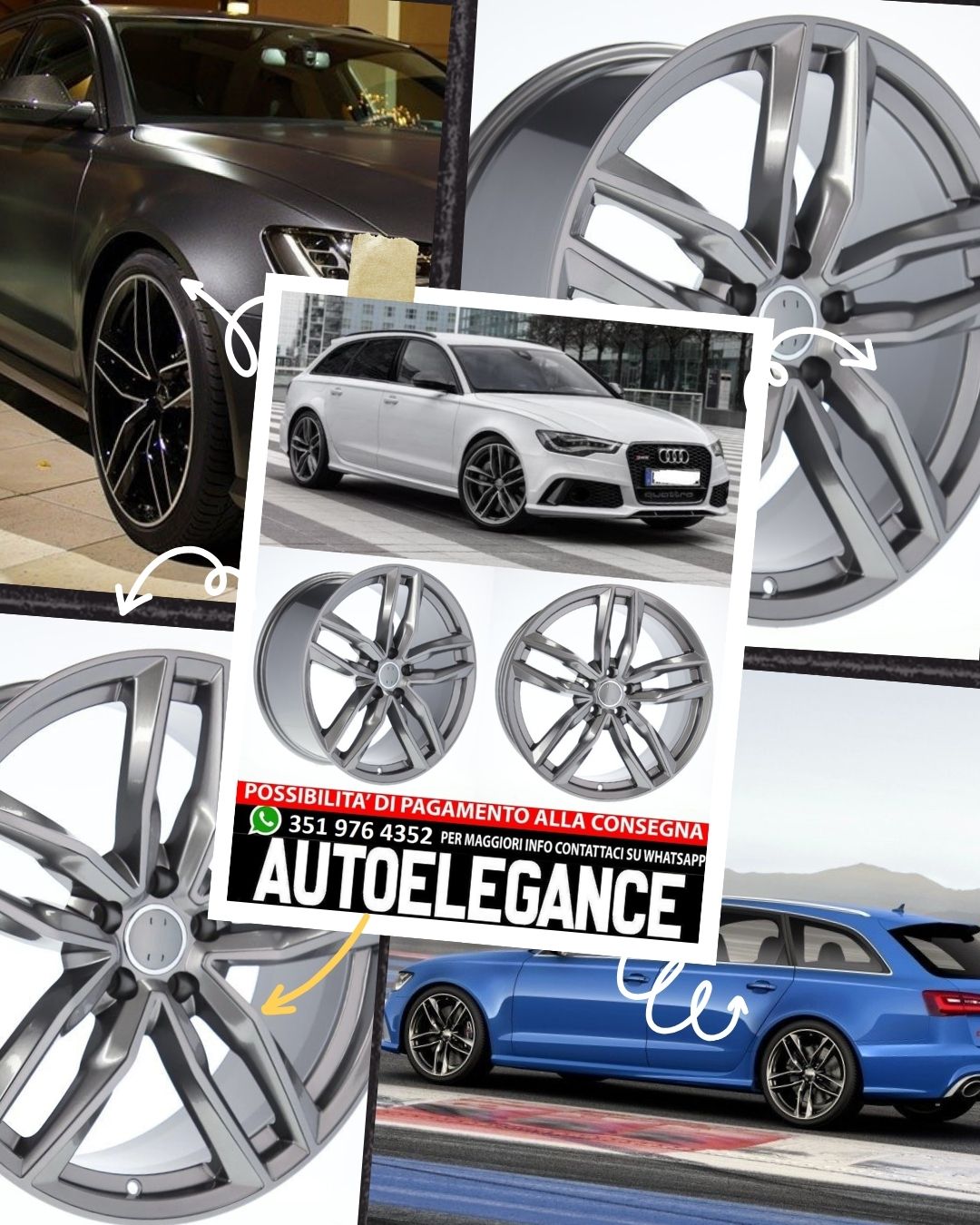 AUTOELEGANCETUNING - AUTOELEGANCETUNING - CERCHI CERCHIO IN LEGA 16Adatto  per AUDI