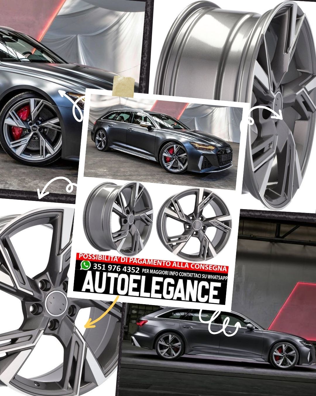 AUTOELEGANCETUNING - AUTOELEGANCETUNING - CERCHI CERCHIO IN LEGA 16Adatto  per AUDI