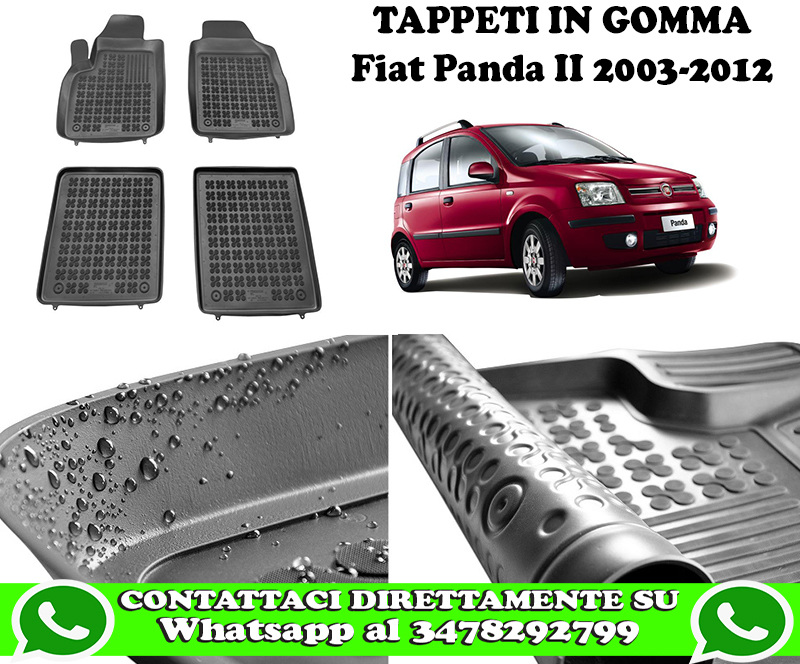 Kit 4 Tappetini Auto per FIAT PANDA dal 2008-2012
