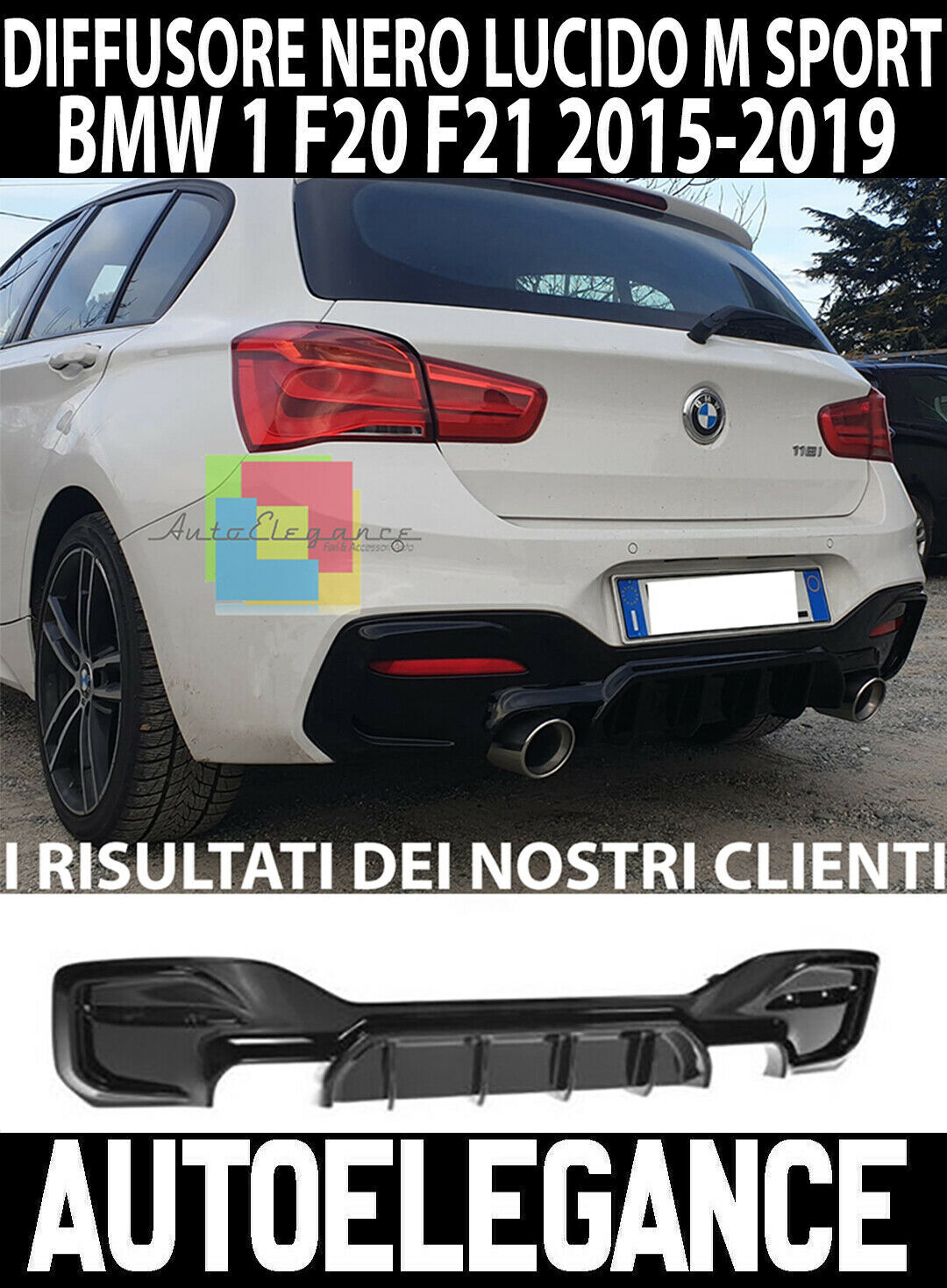 SET COVER PER CALANDRA BMW SERIE 1 F20 F21 RESTYLING IN STILE BMW M SPORT  IN ABS