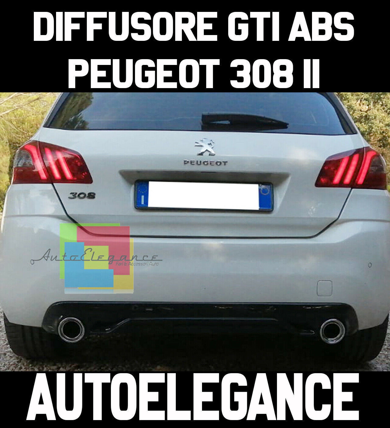 Attacco posteriore fresato diffusore posteriore in ABS adatto per Peugeot  308 II